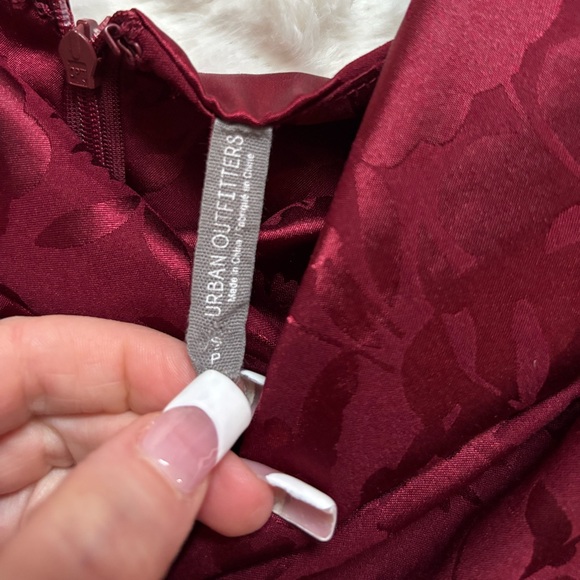 Urban Outfitters Red  Deep Cowl Neck Mini Dress - Picture 3 of 5